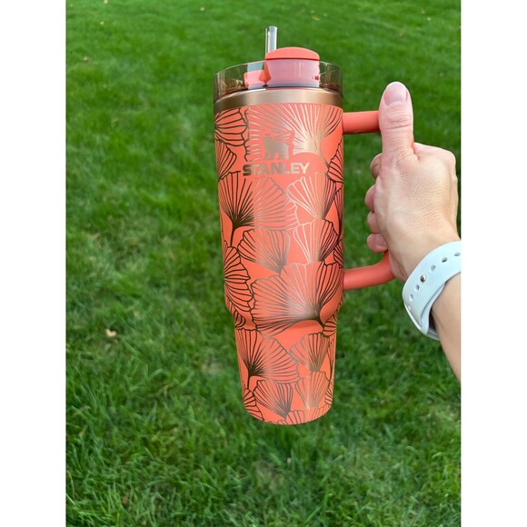 30oz Ginkgo Biloba Leaves Pumpkin Spice Stanley Fall Stanley Laser Engraved - Picture 1 of 9